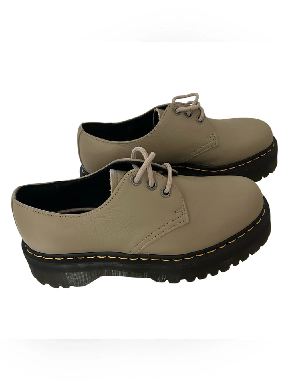 Dr Martens 1461 Quad II Pisa Platform Shoes Warm Stone l, Size 9, NWOB